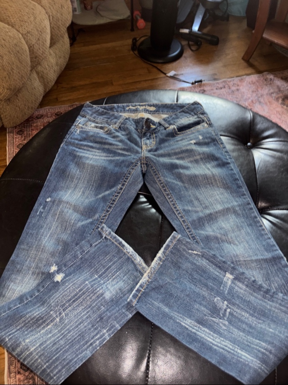 American Eagle Distressed Blue Denim boot cut Jeans